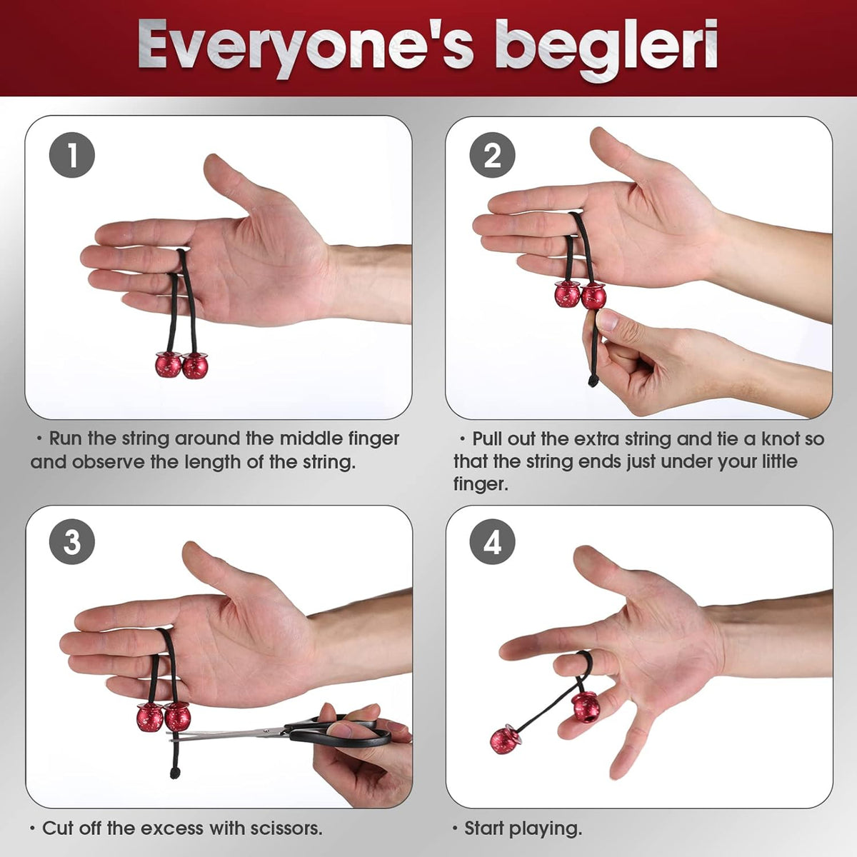 Begleri Fidget Beads - Worry Fidget Beads Spin & Bump - Made of Aluminum Alloy - for Men Women