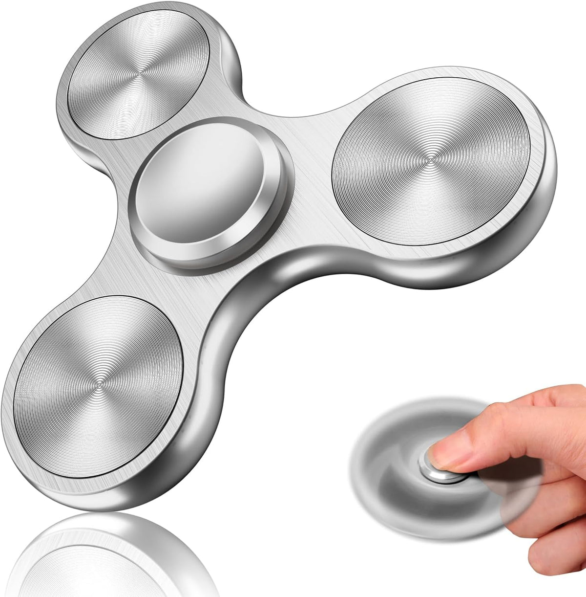 Fidget Spinners Toy, 3-8 Min Spins Time Stainless Steel Bearing Metal Fidget Spinner, EDC ADHD