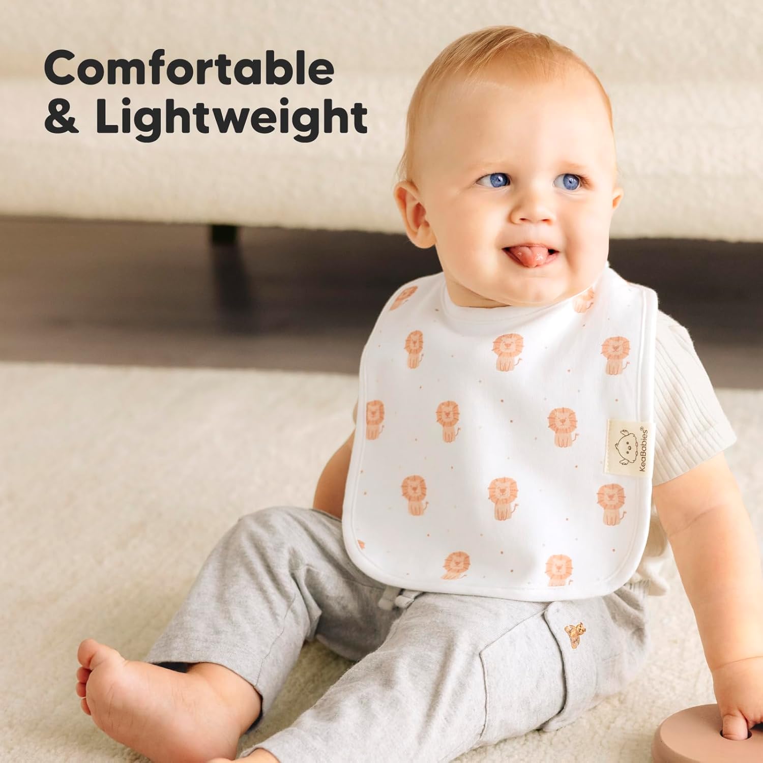 KeaBabies 8-Pack Organic Baby Bibs for Boys, Girls - Super Absorbent Cotton Drool Bibs for Baby