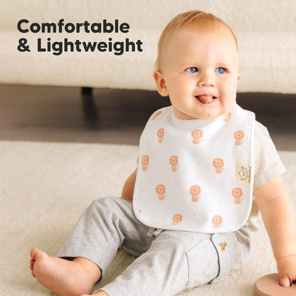 KeaBabies 8-Pack Organic Baby Bibs for Boys, Girls - Super Absorbent Cotton Drool Bibs for Baby