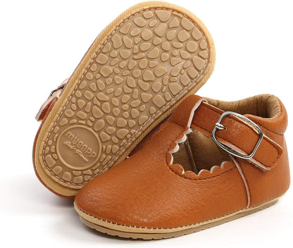 SOFMUO Baby Boys Girls High Top Ankle PU Leather Sneakers Soft Rubber Sole Infant Moccasins Newborn