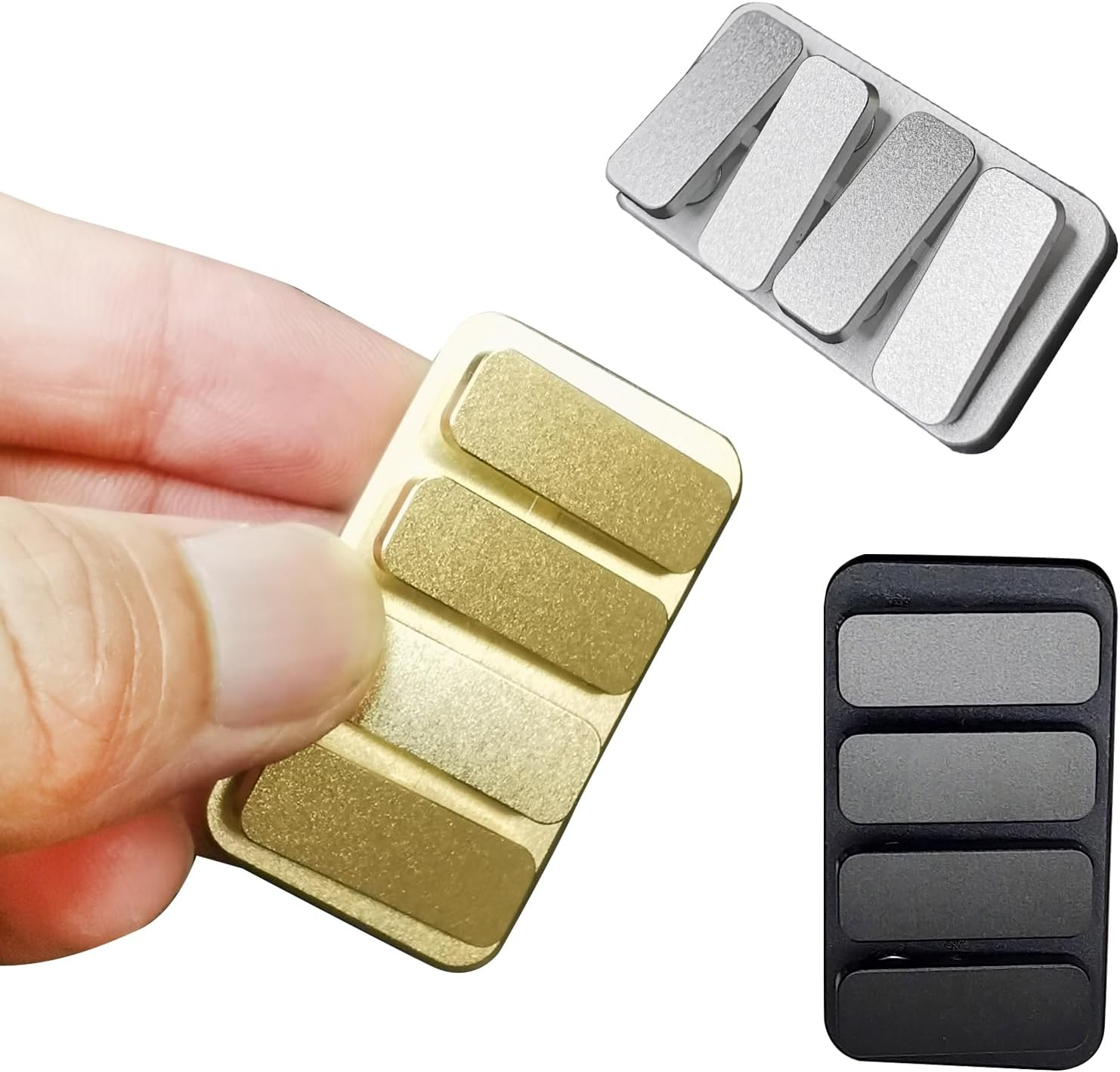 Premium Magnetic Metal Fidget Slider - EDC Haptic Clicker Stress Relief Toy for Adults, Anxiety &