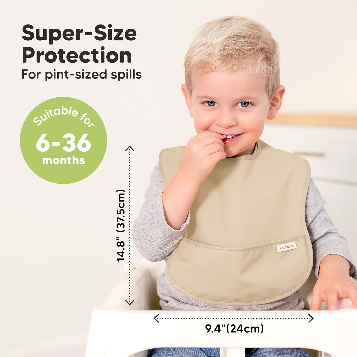 3-Pack Waterproof Baby Bibs for Eating - Lightweight Toddler Feeding Bibs with Large Food Catcher