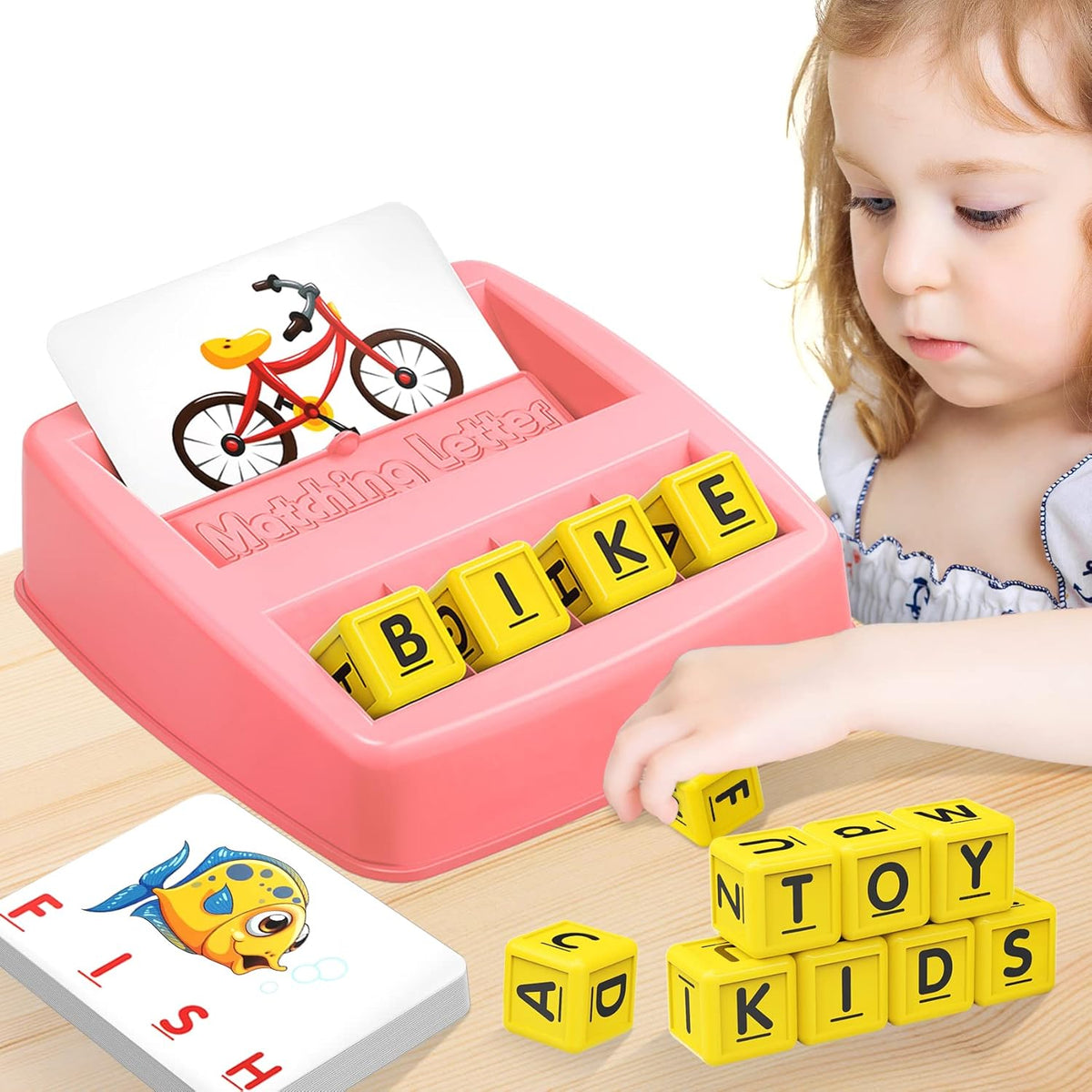 Educational Toys for 3-5 Year Old Girls Gifts, Matching Letter Game Preschool ABC Learning Toys for
