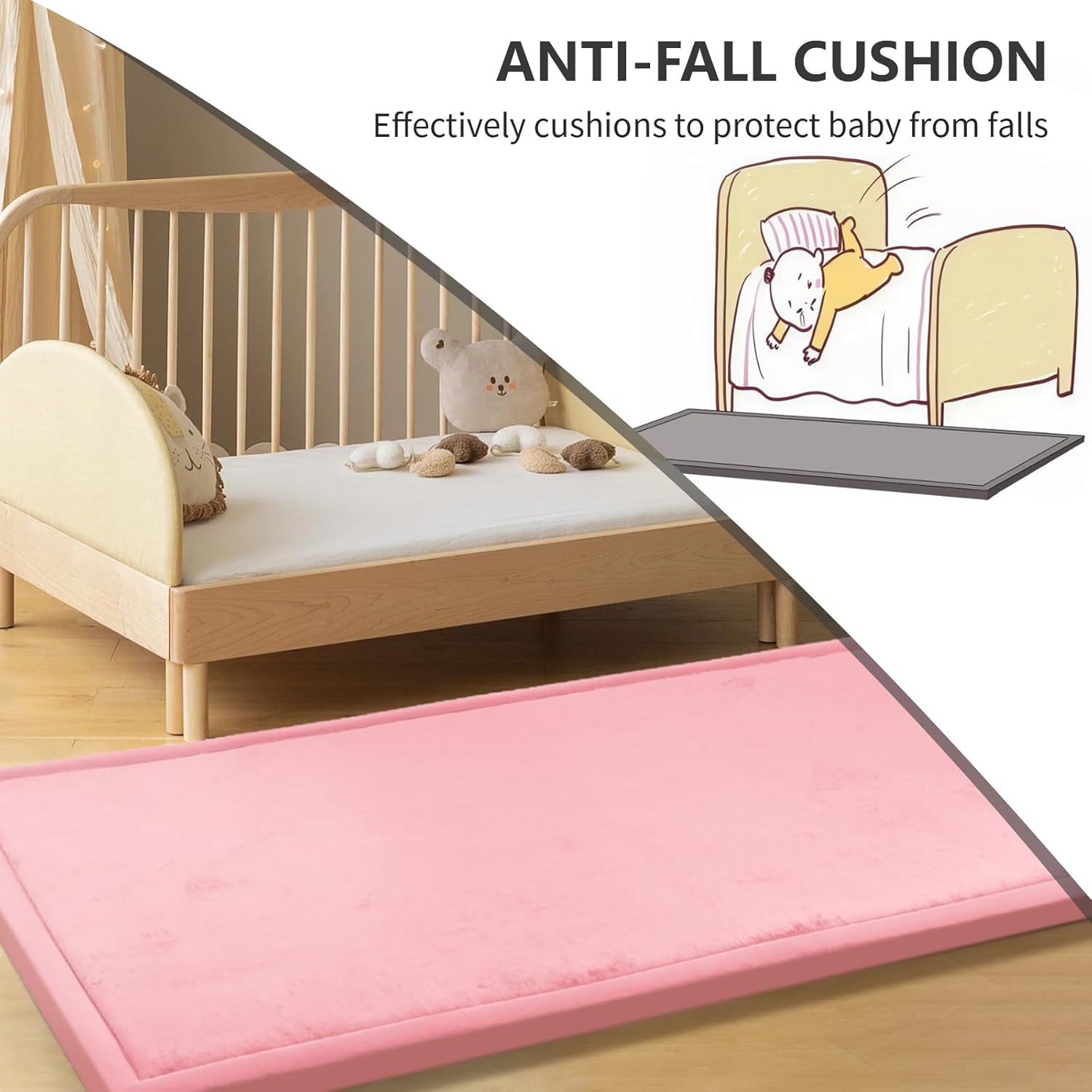 Play Mat for Babies Toddlers,1.3" Thick Elasti-Foam Anti-Fall Cushion Mat for kids Room,28×72