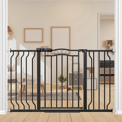 29.5-53.1" Extra Wide Baby Gate for Stairs No Drilling, 30" Tall Auto Close Press Mounted Baby Gate