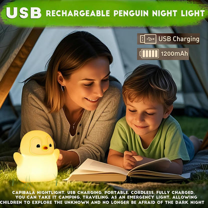 DREAMING MY DREAM Cute Penguin Night Light,LED Squishy Novelty Penguin Lamp,2 Levels Dimmable