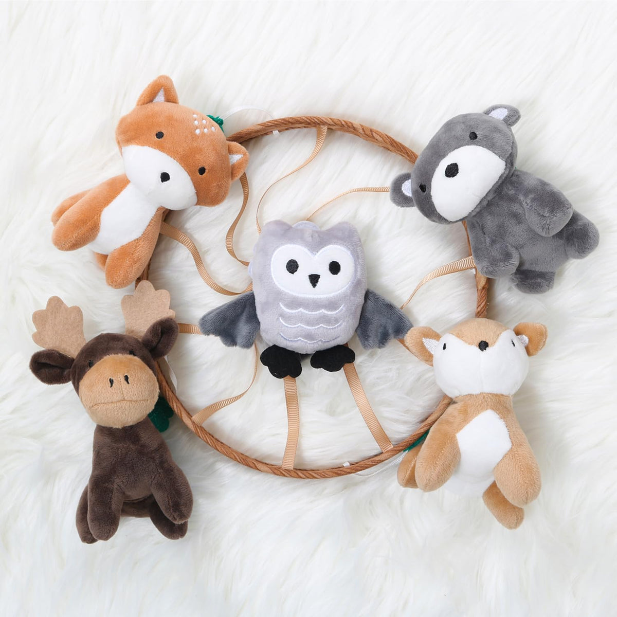 The Peanutshell Crib Mobile for Boys or Girls - Woodgrain Musical Baby Crib Mobile with 12