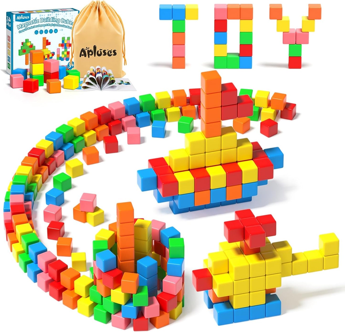 42PCS Magnetic Blocks, Gifts for 3 4 5 6 Year Old, Magnet Building Blocks for Toddlers, Girls &