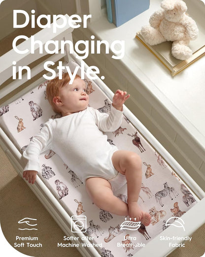 Extra Stretchy Changing Pad Cover, TotBasic Ultra Soft Premium Jersey Knit Changing Pad Sheets