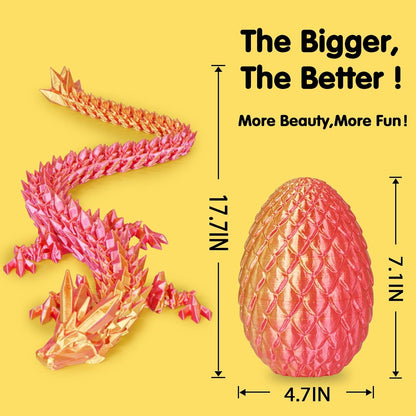 Large Dragon Eggs with Dragon Inside, 3D Printed Surprise Funny Gifts for Kids, Articulated Dragon