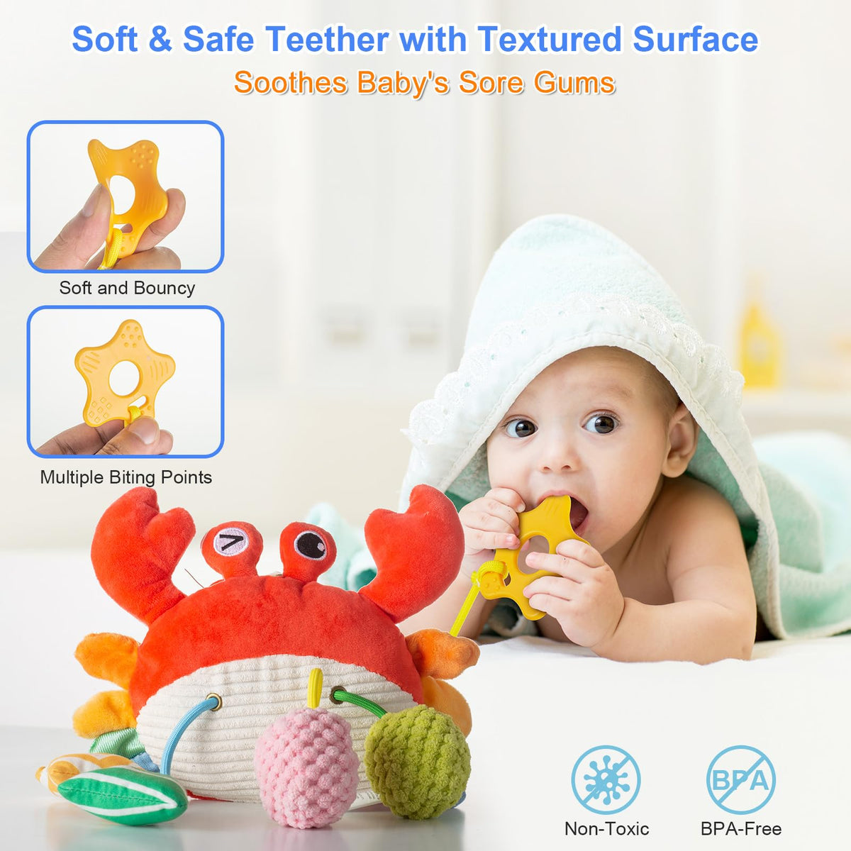 Lynncare Car Seat Toy, Stroller Toy with a Convenient Clip