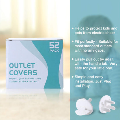 PRObebi Outlet Covers Baby Proofing 52 Pack, Plug Covers for Electrical Outlets, Outlet Plugs Baby