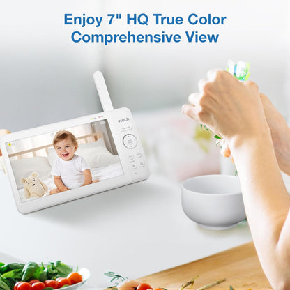 VTech [2025 Upgrade Baby Monitor with 7" IPS Screen, Pan Tilt Zoom Camera, No WiFi Video Baby