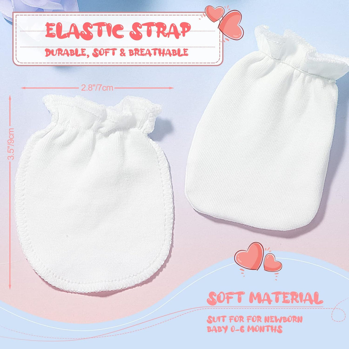 9 Pairs Newborn Baby Boys Girls Mittens 0-6 Months Infant Toddler Mittens No Scratch Solid Color