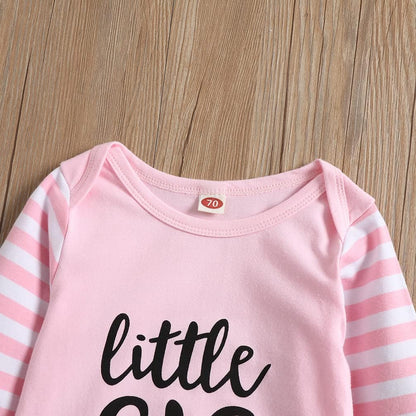 AMAWMW Newborn Baby Girl Little Sister Sleeper Gown Stripe Long Sleeve Nightgown Pajamas Gifts
