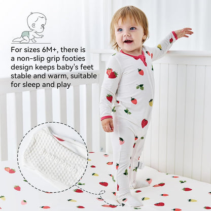 BubblePanda Rayon Made From Bamboo Baby Pajamas Baby Clothes for Boys Girls Unisex Zip-Front