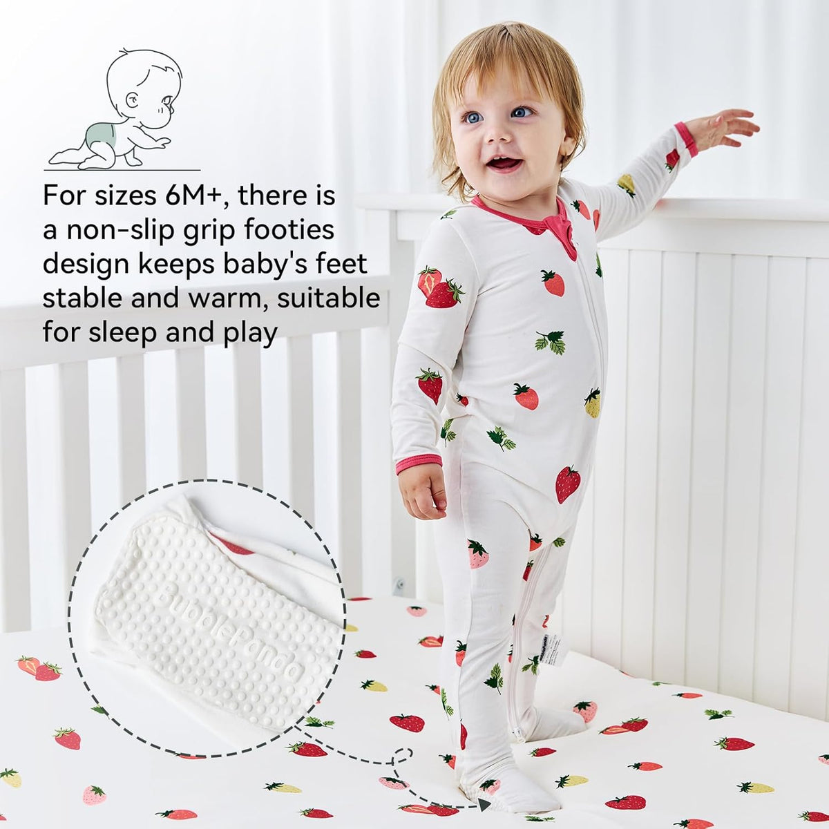 BubblePanda Rayon Made From Bamboo Baby Pajamas Baby Clothes for Boys Girls Unisex Zip-Front