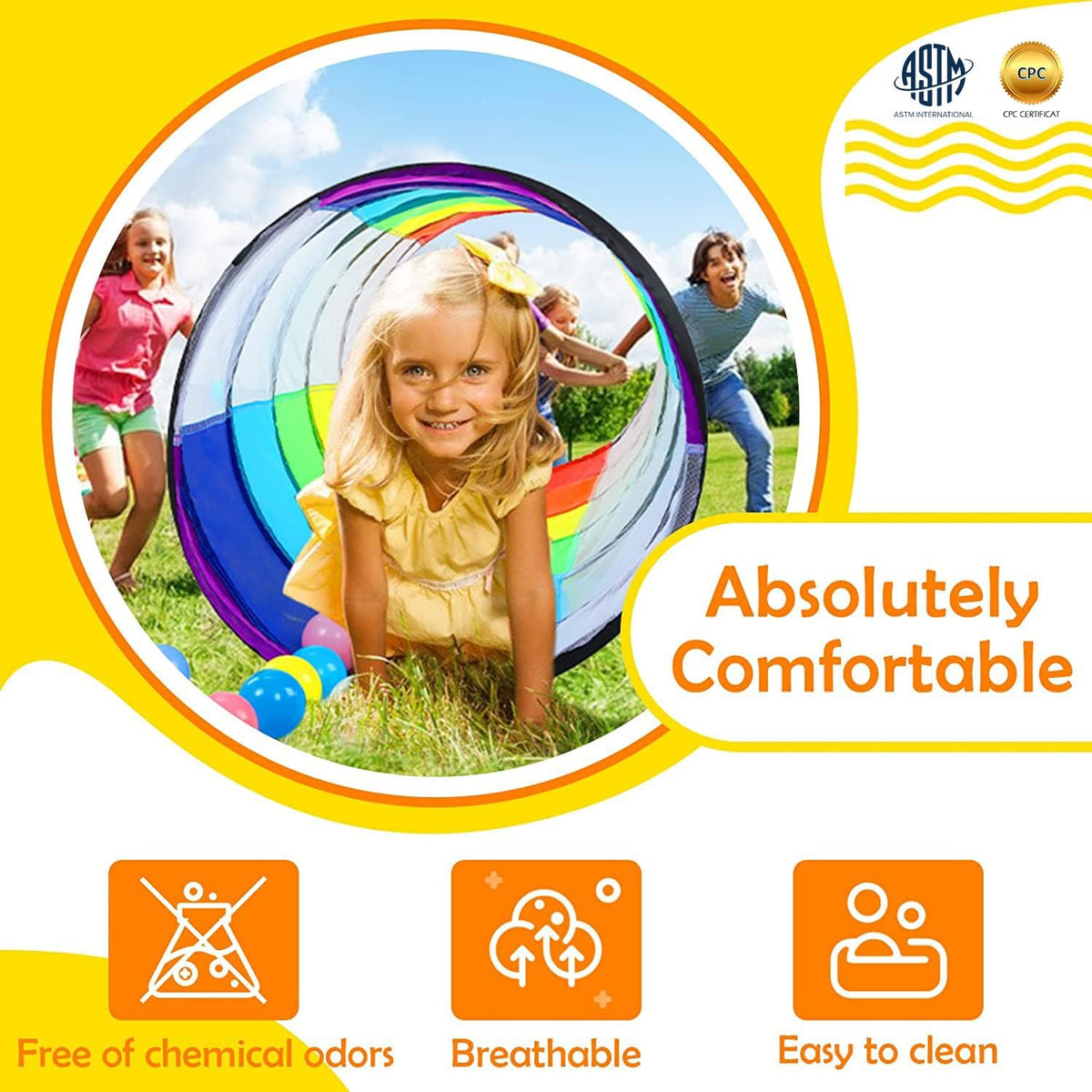Kids Play Tunnel Tent for Toddlers, Colorful Pop Up Crawl Tunnel Toy for Baby or Pet with