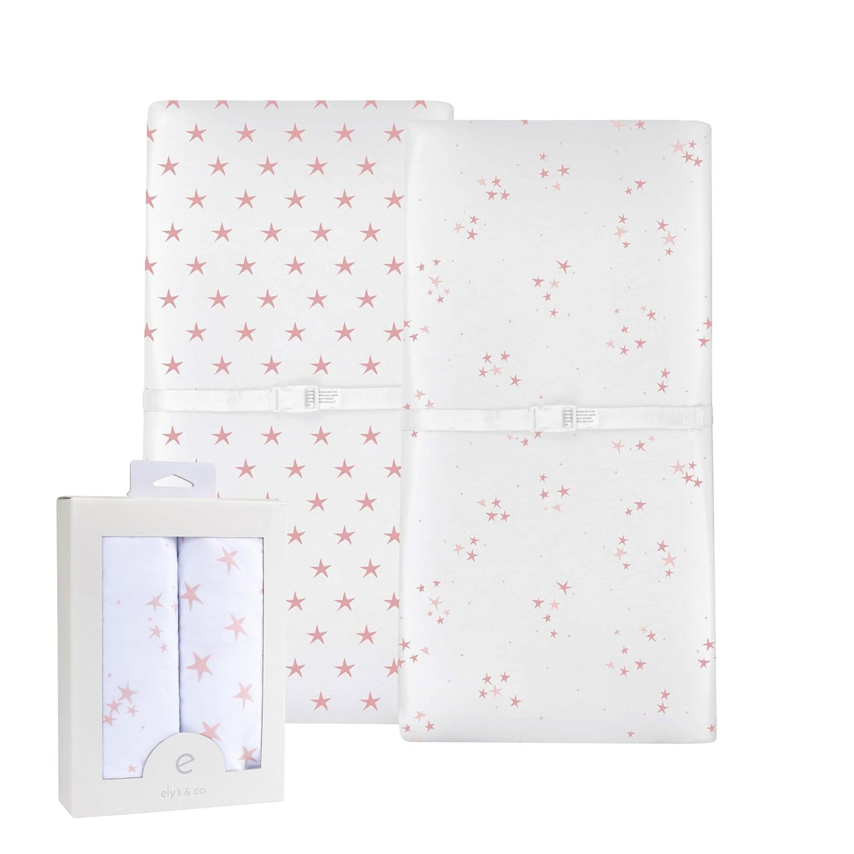 Changing Pad Cover - Cradle Sheet 100% Jersey Cotton 2 Pack for Baby Girl-Dusty Rose and Mauve Pink