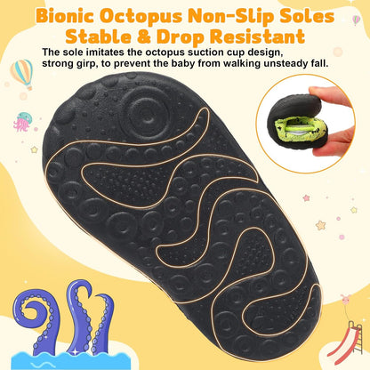 FEETCITY Baby First Walking Shoes Wide Baby Shoes Infant Sneakers Newborn Crib Shoe Barefoot