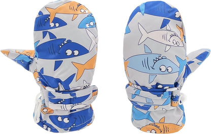 Toddler Gloves Kids Mittens Winter Warm Lined Fleece Gloves Waterproof Snow Baby Mitten for Boys