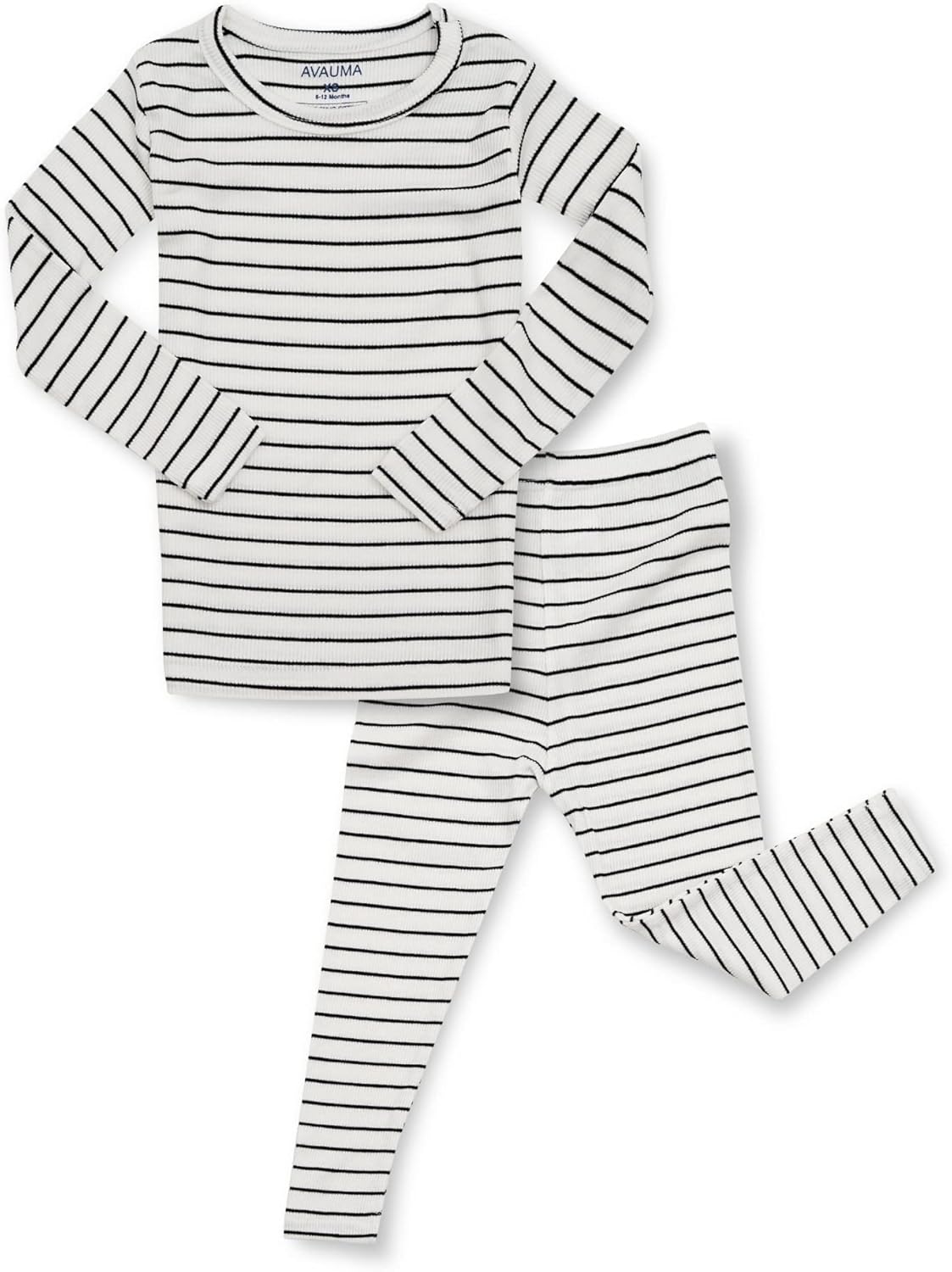 AVAUMA Stripe Pattern Baby Boys Girls Pajama Set Kids Toddler Snug fit Ribbed Sleepwear pjs for