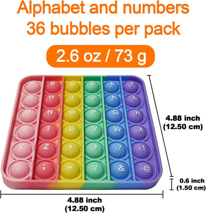 Alphabet Pop Fidget Toy Letters ABC Numbers Learning and Educational Toys Square Sensory Toys