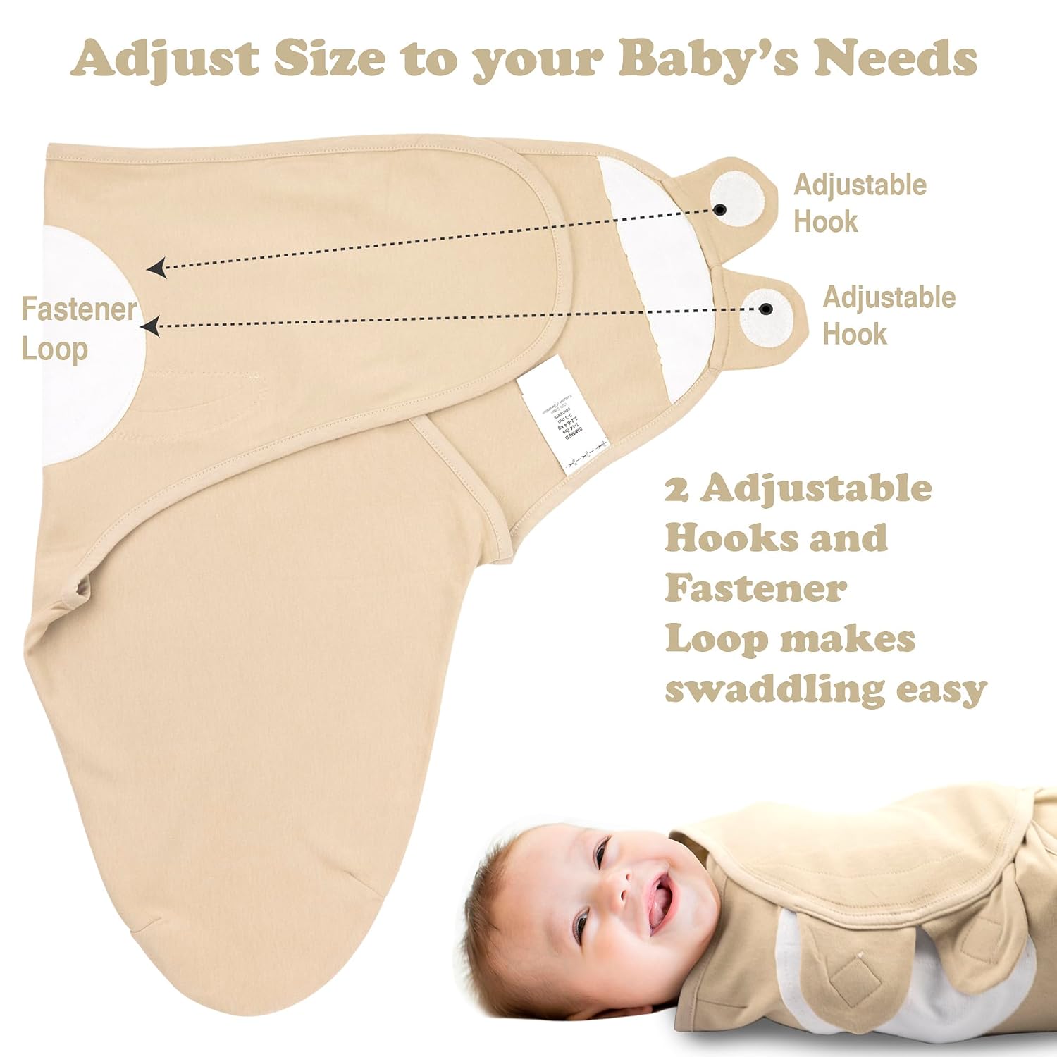 Bublo Baby Organic Preemie Swaddles 4-7 lbs - 3-Pack Premature Babies Swaddle Sleep Sack