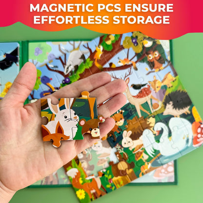 QUOKKA Magnetic Puzzles for Kids Ages 3-5 - 2x48 Travel Puzzles Games for Toddlers 3-4 Years Old
