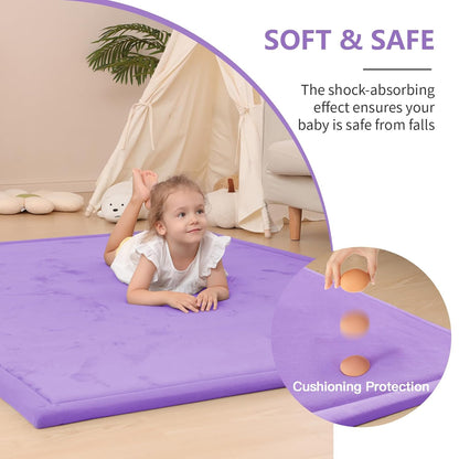 Baby Play Mat for Floor,1.3" Thick Memory foam Tummy Time Mat for