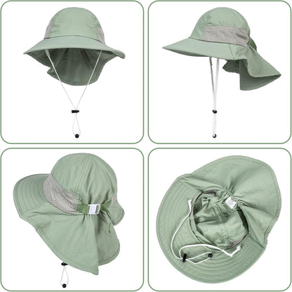 Toddler Baby Sun Hat Kids Summer UPF 50+ for Boys Girls Adjustable Beach Hats with Bucket Wide Brim