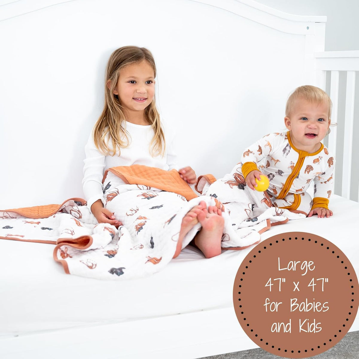 LollyBanks Muslin Baby Blanket 100% Organic Cotton, Muslin Quilt Lightweight, Toddler Blanket for