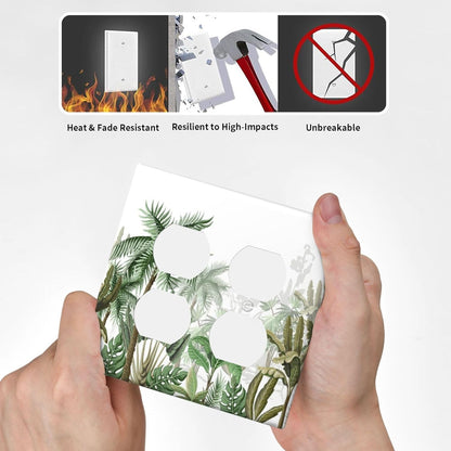 Palm Tree Banana Leaf Green Rainforest Natural Landscape Outlet Covers 2 Gang Double Duplex
