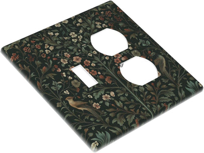 Wallplates Vintage Morris Colorful Flower Green Leaf 1 Toggle 1 Duplex Switch Plate Electrical Gfci