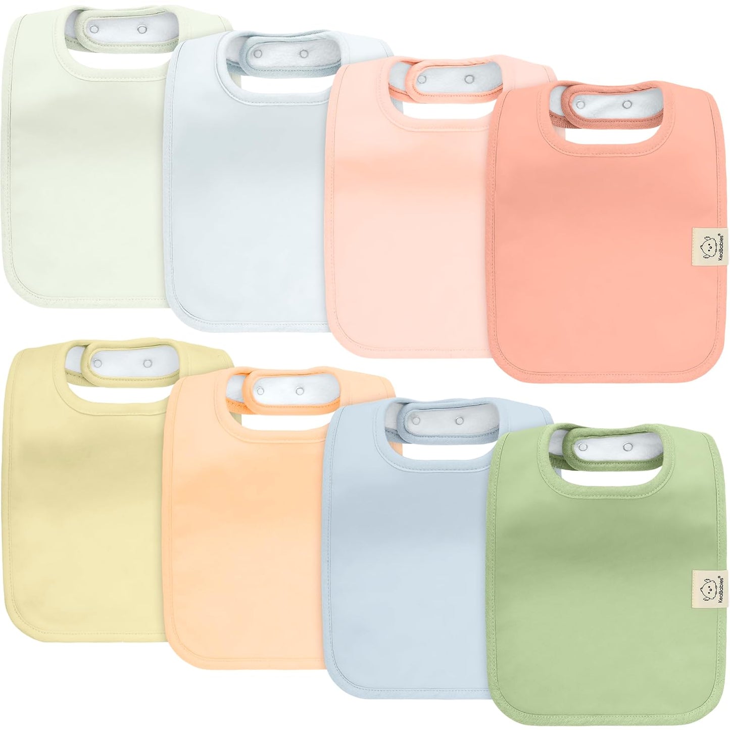 KeaBabies 8-Pack Organic Baby Bibs for Boys, Girls - Super Absorbent Cotton Drool Bibs for Baby