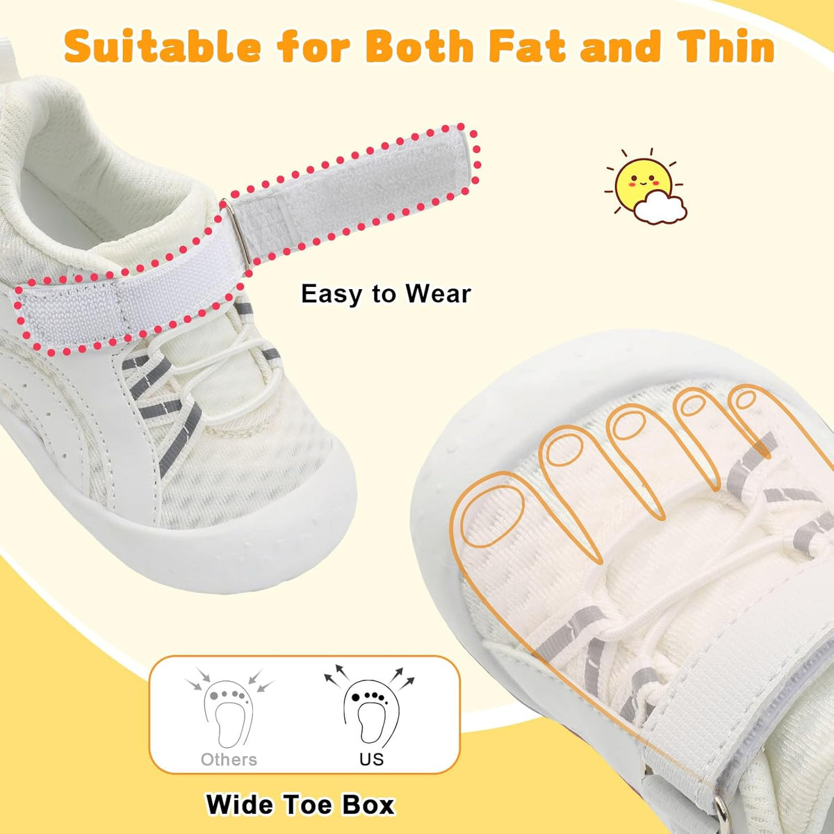 FEETCITY Wide Baby Shoes Boys Girls Baby Barefoot Shoes Breathable Infant Walking Shoe Crib Sock