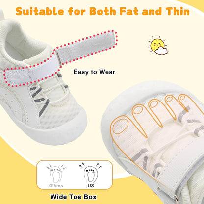 FEETCITY Wide Baby Shoes Boys Girls Baby Barefoot Shoes Breathable Infant Walking Shoe Crib Sock