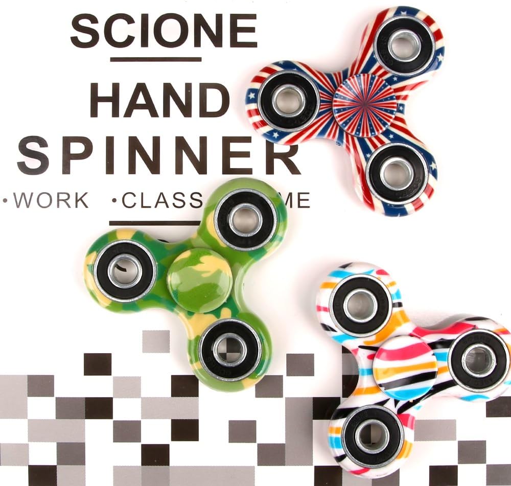 SCIONE 12 Pack Fidget Spinner Toy, Finger Spinner Fidget Pack-Anxiety Toys Stress Relief Reducer