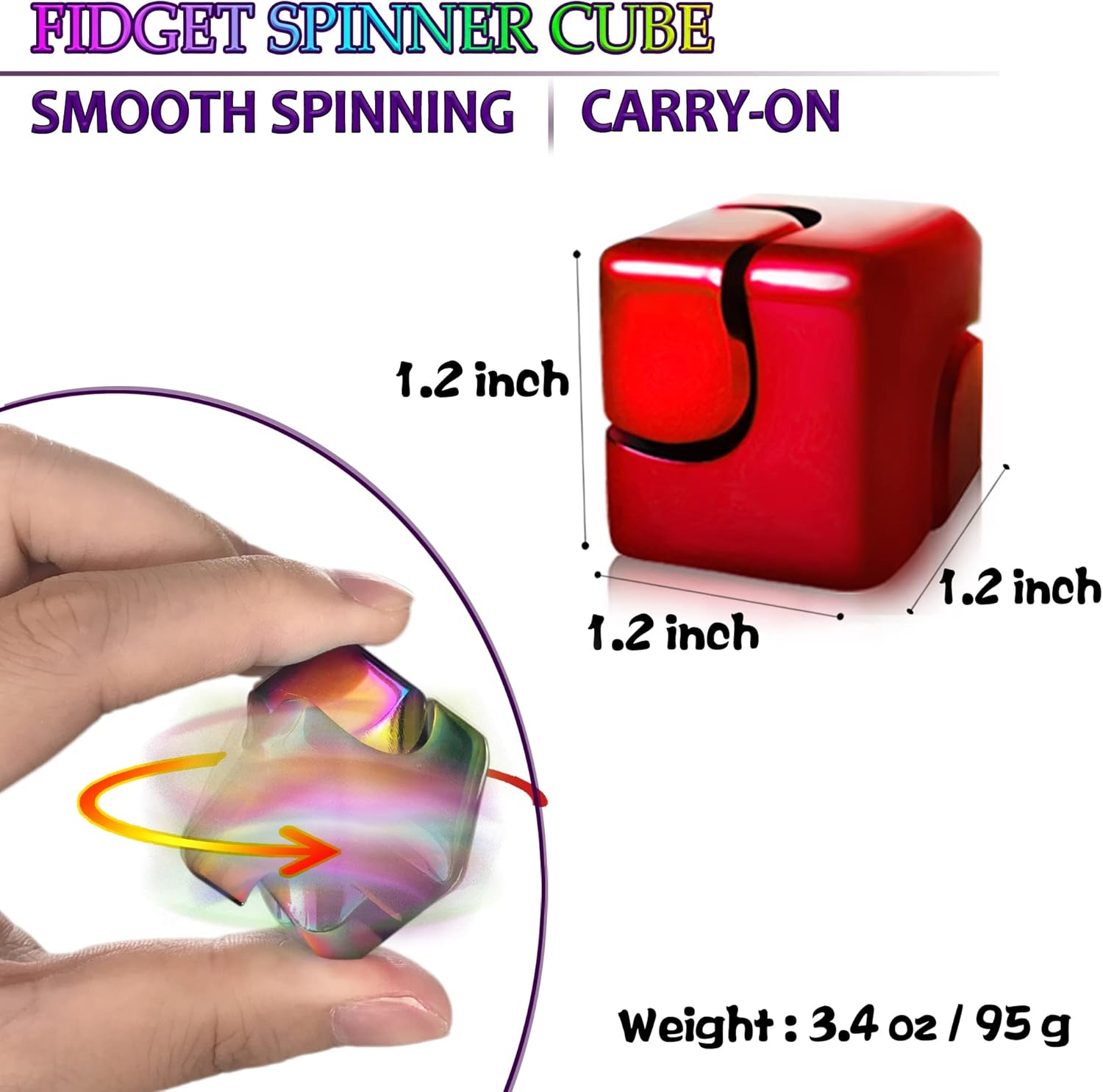 Fidget Spinner Toys Cube Adults, Easter Basket Stuffers for Teens Metal EDC Cool Desk Gadgets