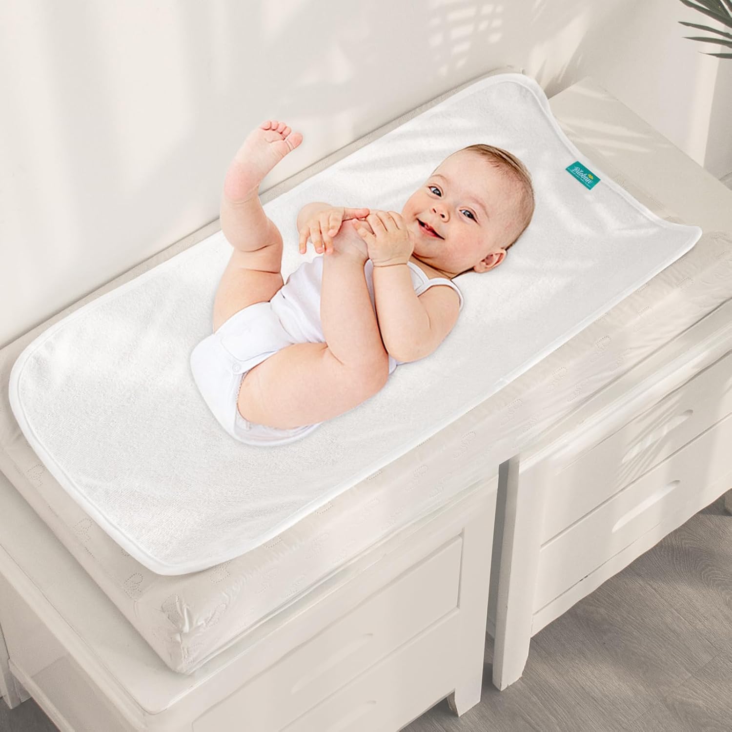 Changing Pad Liner 5 Count, Waterproof Larger Changing Pad Cover 28" X 15", Cotton Terry, Absorbent