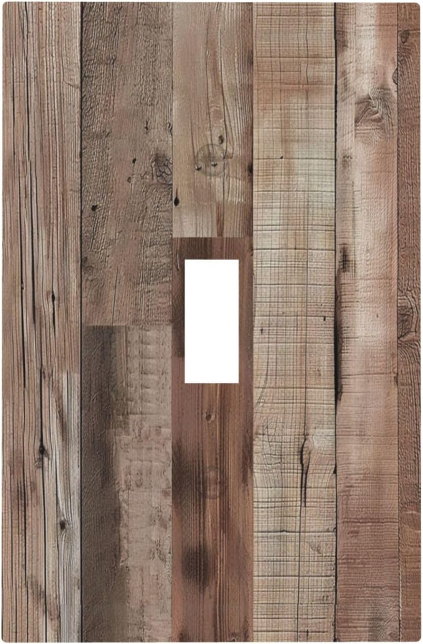 Decorative Switch Covers Plate Retro Wood Plank Vintaga Wooden Board 1 Gang Wall Plate Unique