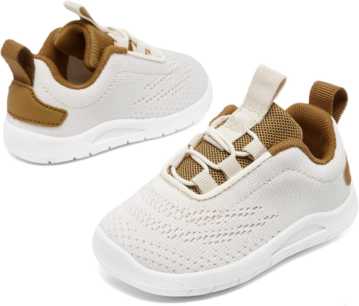 MORENDL Toddler Slip On Sneakers Baby Walking Shoes Non-Slip Breathable Unisex Pink Mesh Lace-Up