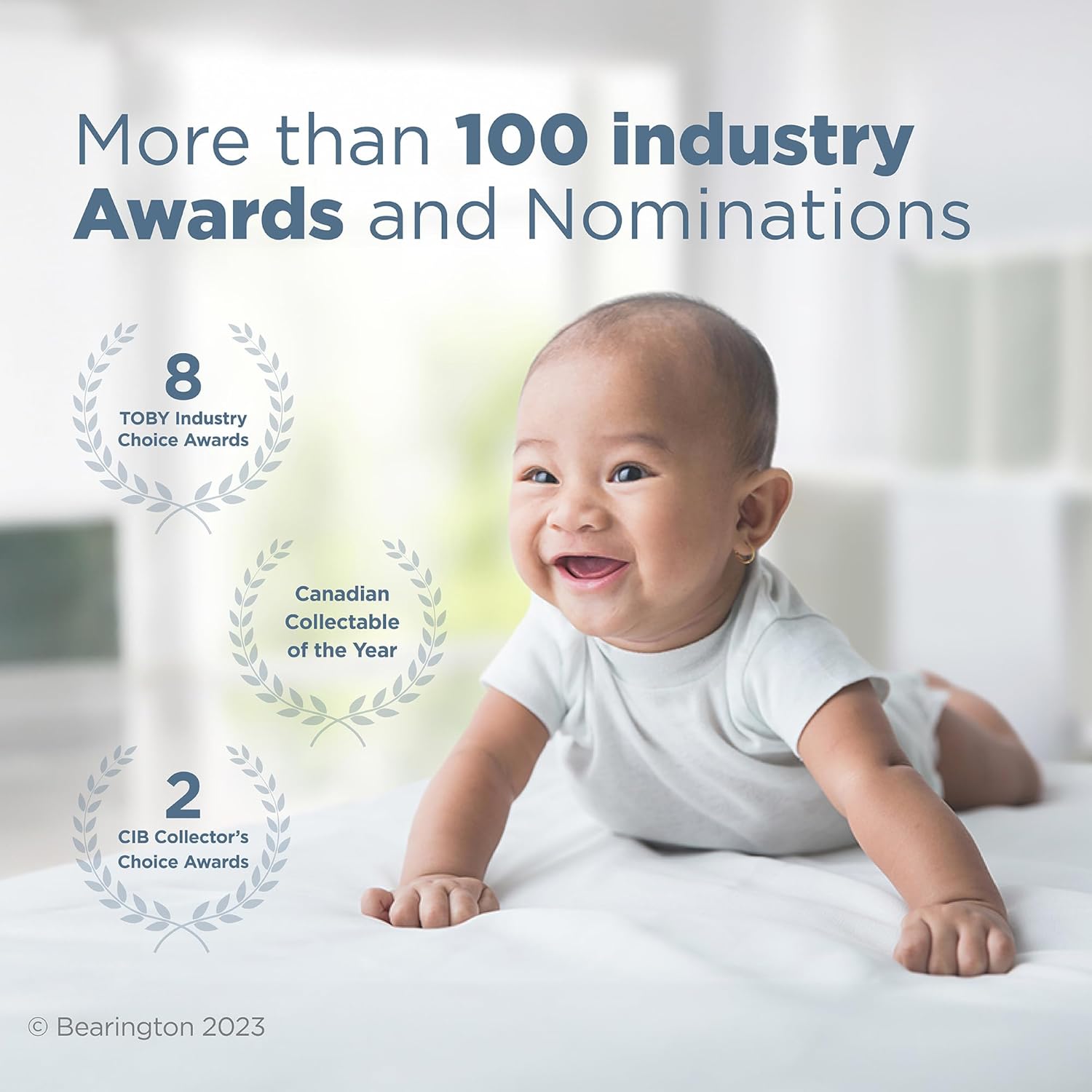 Bearington Baby Lil’ Reindeer Christmas, 5.5 Inch Christmas Reindeer Plush Stuffed Animal, Soft
