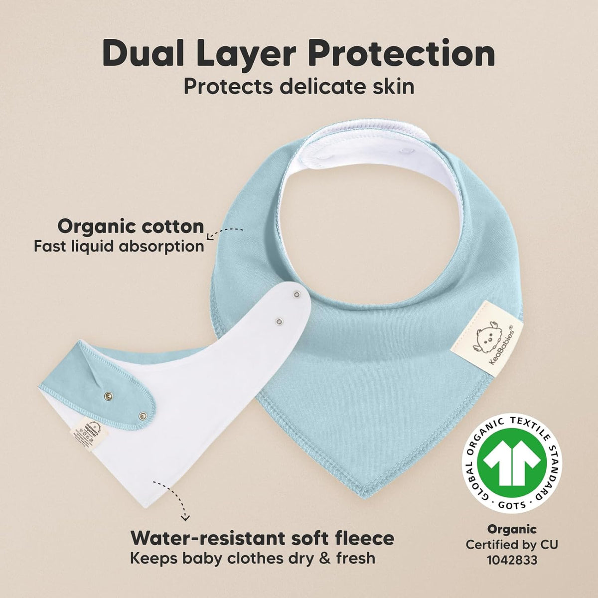 8-Pack Organic Baby Bandana Bibs for Girls - Super Absorbent Triangle Baby Bibs for Drooling and