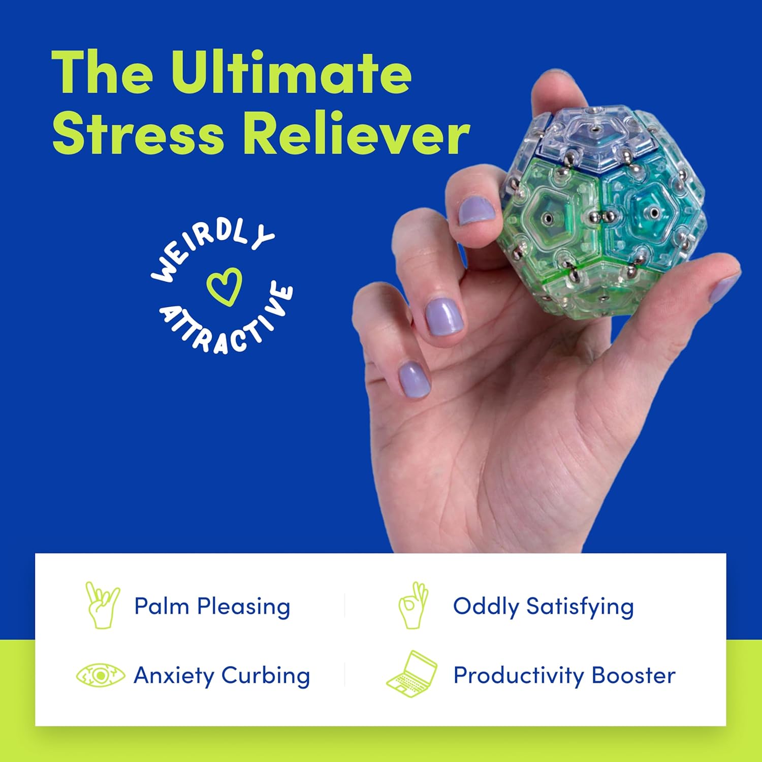 Speks Geode Sphere Magnetic Fidget Toy for Adults | Quiet Adult Sensory Toy for Stress Relief &