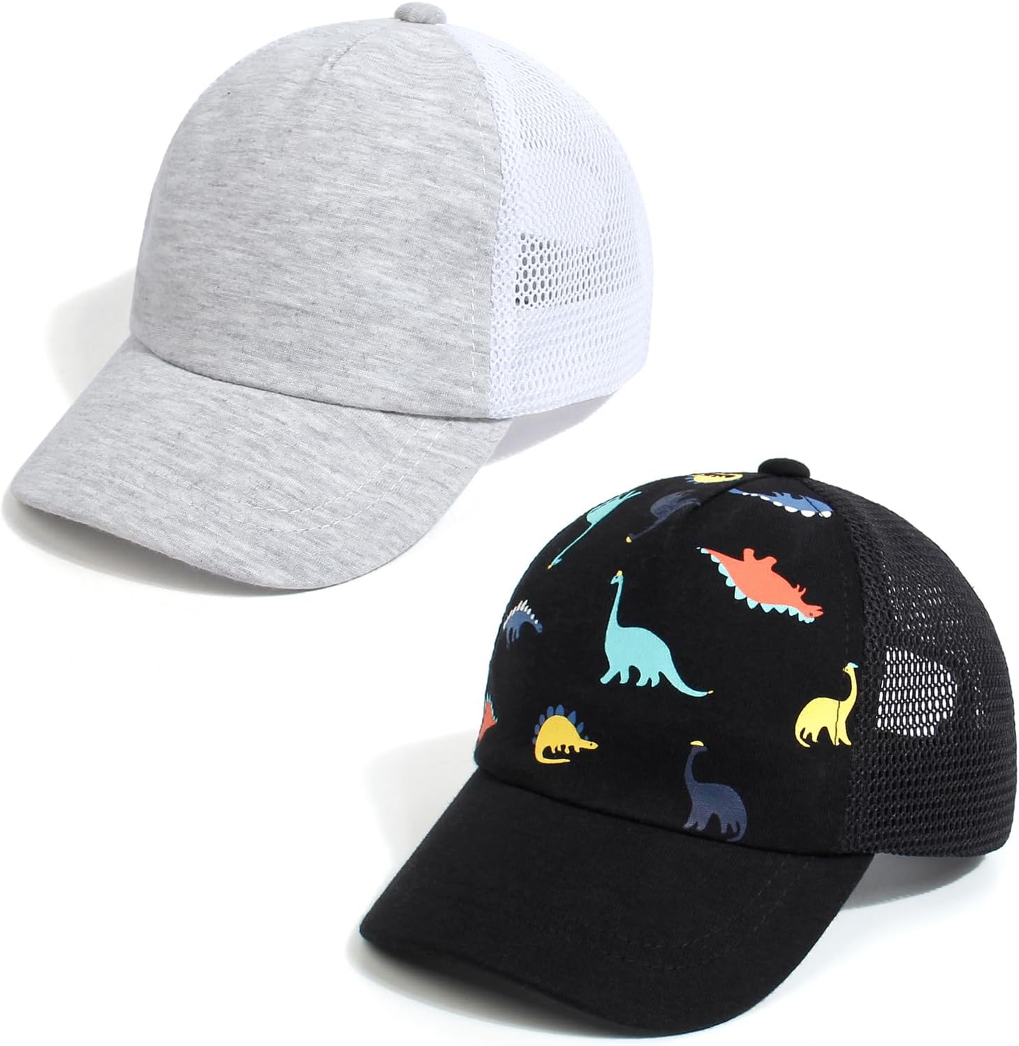 Duoyeree Toddler Baseball Cap Baby Cap Sun hat Print Dinosaur Pattern and Solid Color hat Kids boy