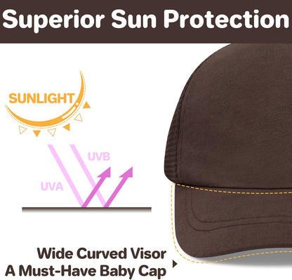 qikqik Baby Baseball Cap Toddler Baseball Hat with Mesh Infant Sun Hat UPF 50+ Baby Ball Cap
