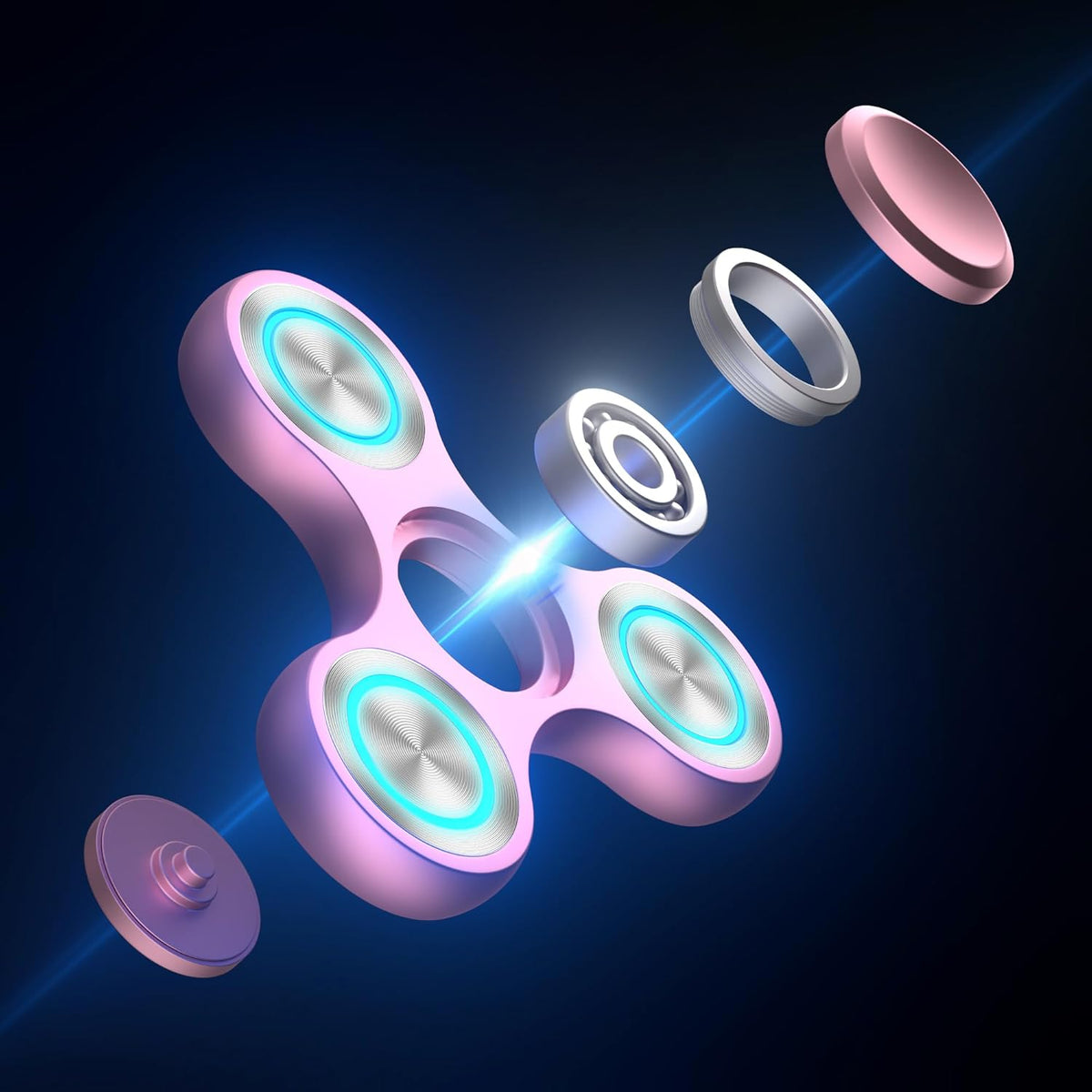 Fidget Spinners Toy, Metal Stainless Steel Bearing High Speed 4-8 Min Spins, EDC ADHD Stress