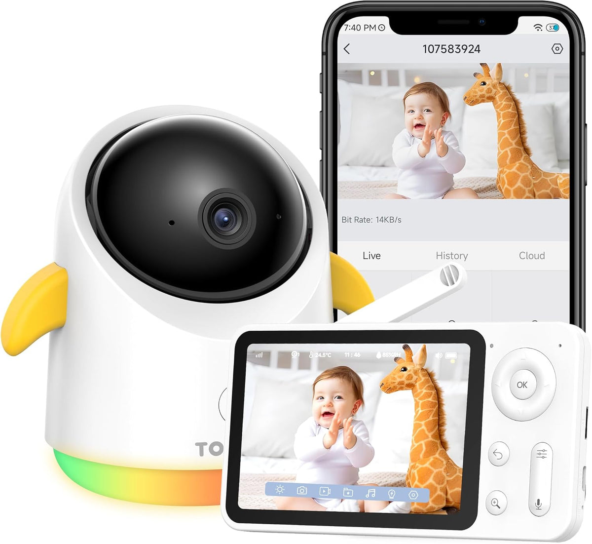 Baby Monitor with Camera and Audio WiFi/No WiFi: Baby Monitor WiFi Smartphone APP Control
